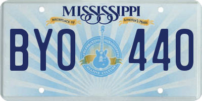 MS license plate BYO440