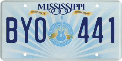 MS license plate BYO441