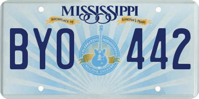 MS license plate BYO442