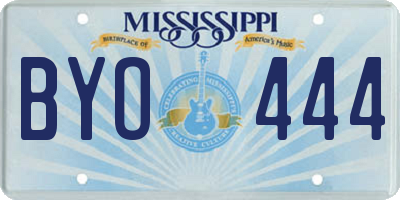 MS license plate BYO444