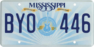 MS license plate BYO446