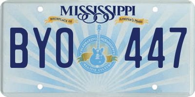 MS license plate BYO447