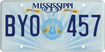 MS license plate BYO457