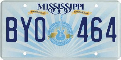 MS license plate BYO464