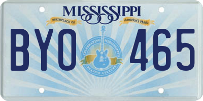 MS license plate BYO465