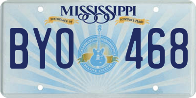 MS license plate BYO468