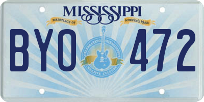 MS license plate BYO472