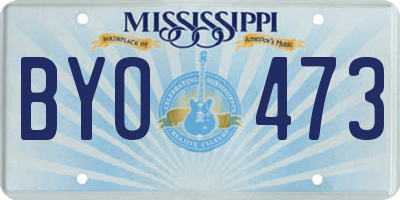 MS license plate BYO473