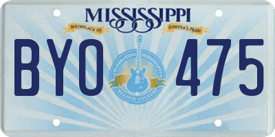 MS license plate BYO475