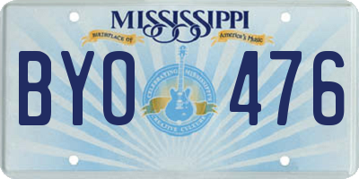 MS license plate BYO476