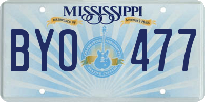 MS license plate BYO477
