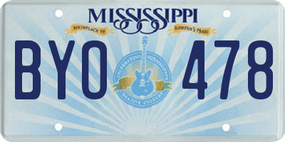 MS license plate BYO478