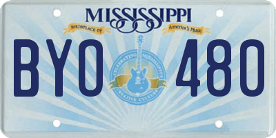 MS license plate BYO480