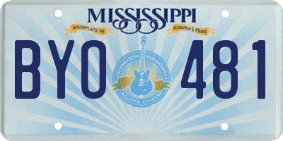 MS license plate BYO481