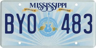 MS license plate BYO483