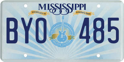MS license plate BYO485