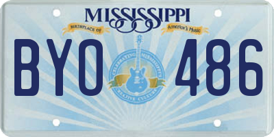 MS license plate BYO486