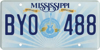 MS license plate BYO488