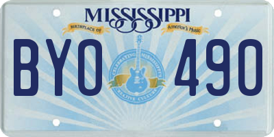 MS license plate BYO490