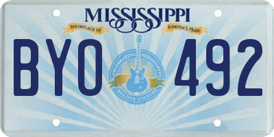 MS license plate BYO492