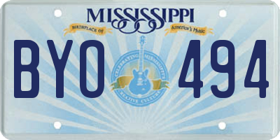 MS license plate BYO494