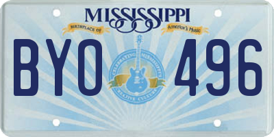 MS license plate BYO496