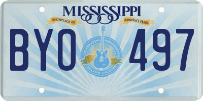 MS license plate BYO497
