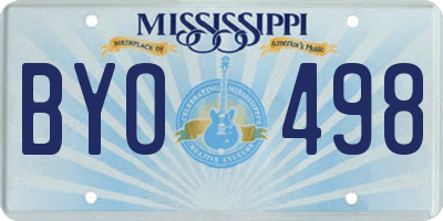 MS license plate BYO498
