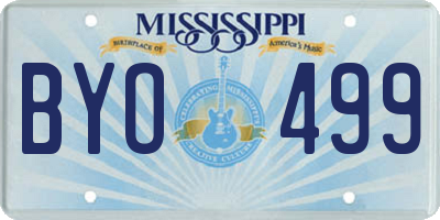 MS license plate BYO499
