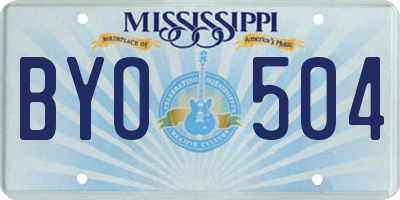 MS license plate BYO504