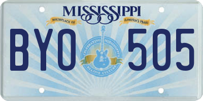 MS license plate BYO505