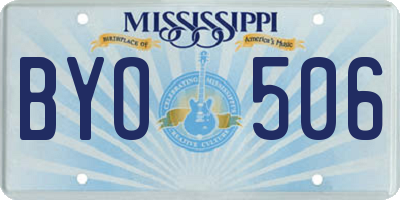 MS license plate BYO506