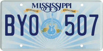 MS license plate BYO507