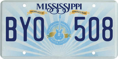 MS license plate BYO508