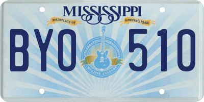 MS license plate BYO510