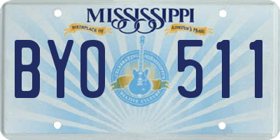 MS license plate BYO511