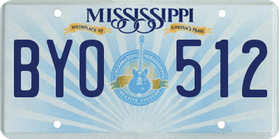 MS license plate BYO512