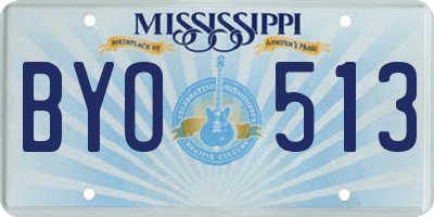 MS license plate BYO513