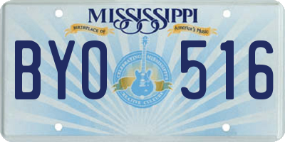 MS license plate BYO516