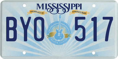 MS license plate BYO517
