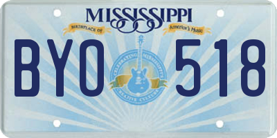 MS license plate BYO518