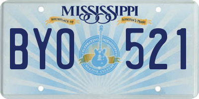 MS license plate BYO521