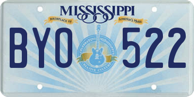 MS license plate BYO522
