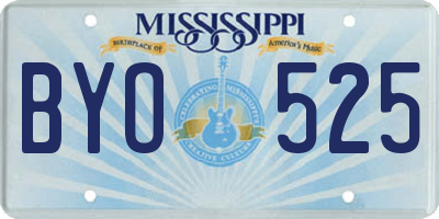 MS license plate BYO525