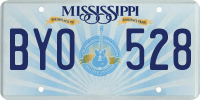 MS license plate BYO528