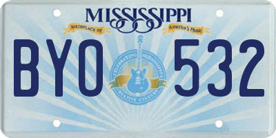 MS license plate BYO532