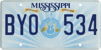 MS license plate BYO534