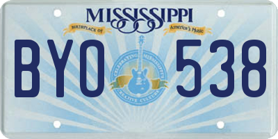 MS license plate BYO538