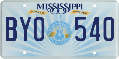 MS license plate BYO540