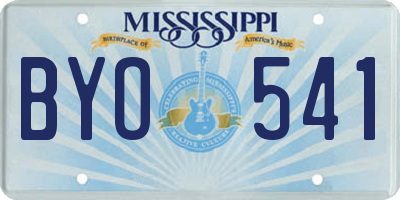 MS license plate BYO541